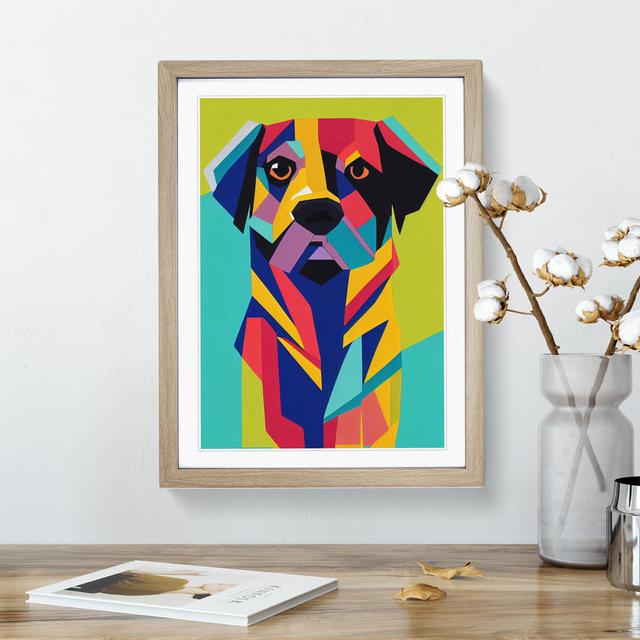 XV1022-251X Abstract Dog No.1 - Single Picture Frame Print Metro Lane Frame Colour: Beige, Size: 34cm H x 25cm W on Productcaster.