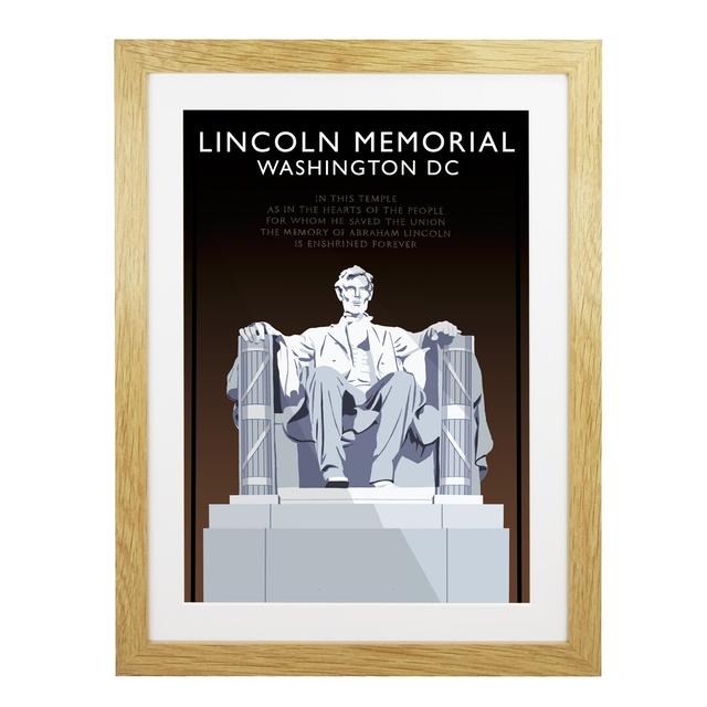 'Lincoln Memorial' Graphic Art East Urban Home Format: Oak Wood Frame, Size: 54 cm H x 44 cm W x 2.2 cm D on Productcaster.