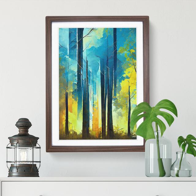 Forest in Abstract No.5 - Picture Frame Graphic Art Latitude Run Format: Walnut, Size: 64cm H x 46cm W on Productcaster.