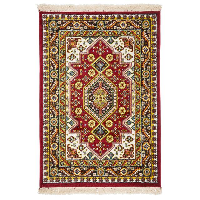 Anastasie Vesal Hooked Red Rug Bloomsbury Market Rug Size: Rectangle 80 x 150cm on Productcaster.