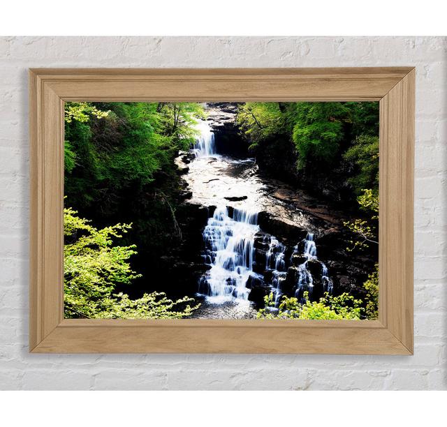 Forest Waterfall Gush - Picture Frame Art Prints Bright Star Size: 100cm H x 141.4cm W on Productcaster.