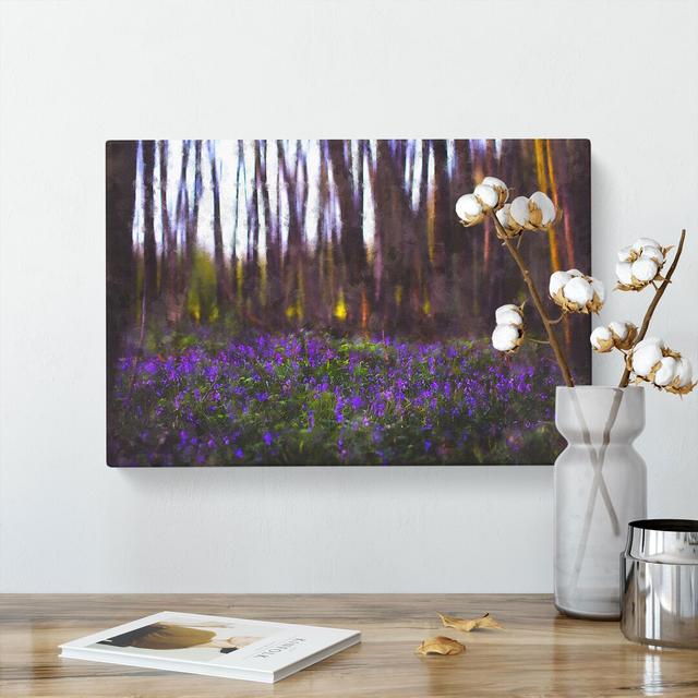 Bluebell Forest In Canterbury Painting - Wrapped Canvas Graphic Art East Urban Home Size: 50cm H x 76cm W x 3cm D on Productcaster.