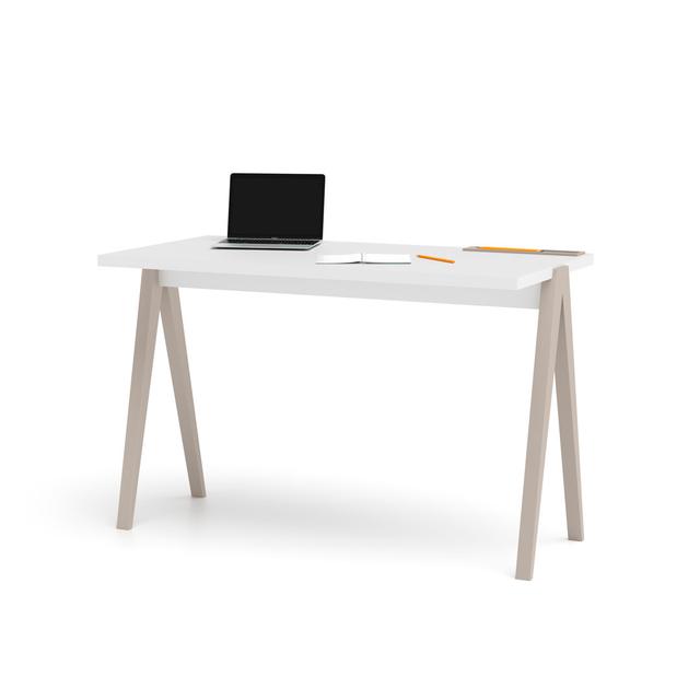 Dikili 120Cm W Rectangular Writing Desk Corrigan Studio Colour: White/Taupe on Productcaster.