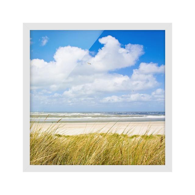 Picture With Frame - On The North Sea Coast - Square 1:1 Highland Dunes Size: 70cm H x 70cm W x 2cm D, Frame Option: White Framed on Productcaster.