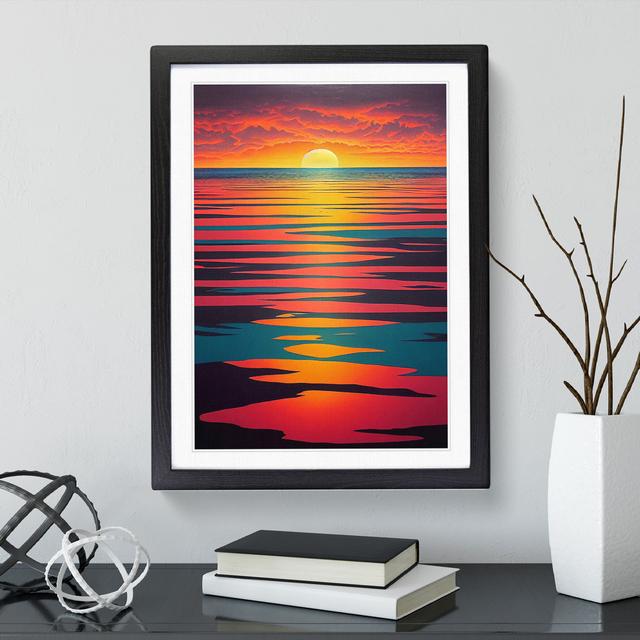 Evocative Sunset House of Hampton Size: 46cm H x 34cm W, Frame Colour: Black on Productcaster.