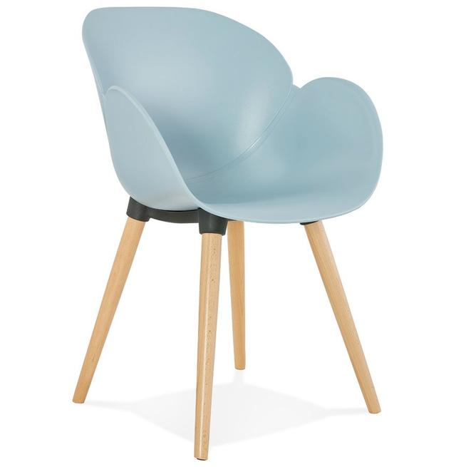 Esszimmerstuhl Thornton aus Massivholz Mikado Living Farbe: Blau on Productcaster.