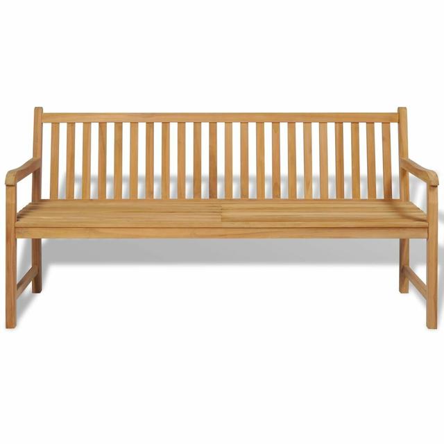 Gartenbank Yateley aus Teak Garten Living Größe: 90 cm H x 180 cm B x 62,5 cm T on Productcaster.