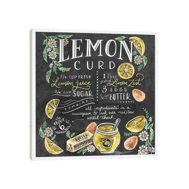 Lemoncurd Recipe Happy Larry Size: 45.72cm H x 45.72cm W x 3.81cm D, Format: White Framed Canvas on Productcaster.