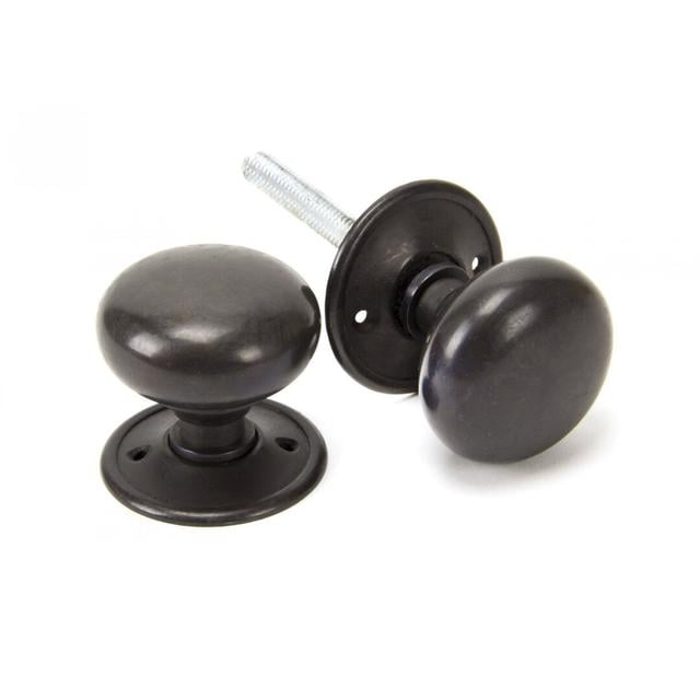 Mushroom Mortice/Rim Knob Set (Set of 2) From The Anvil Finish: Aged Bronze on Productcaster.