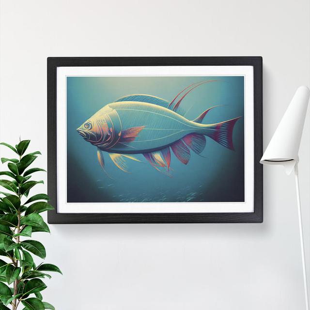 Miraculous Fish House of Hampton Frame Colour: Black, Size: 34cm H x 46cm W x 2cm D on Productcaster.