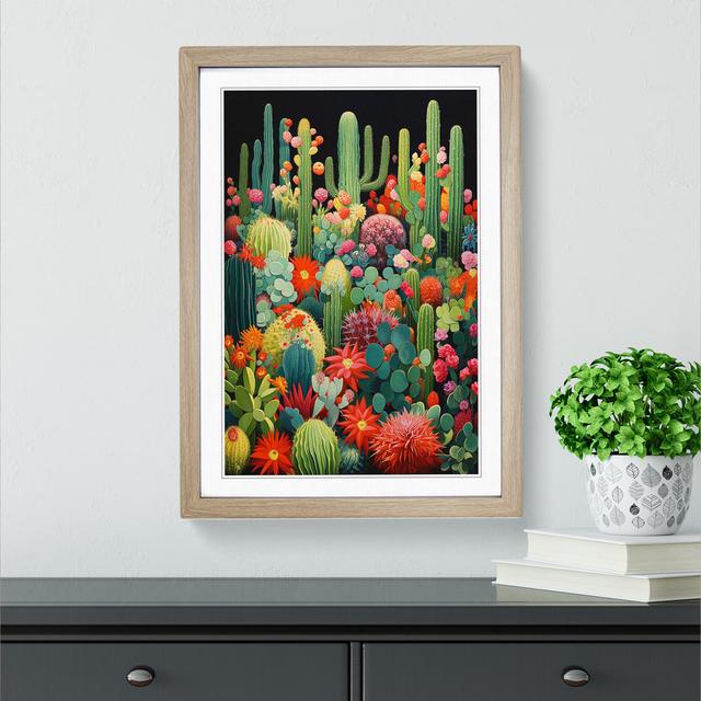 Cactus Orphism No.2 - Single Picture Frame Print on Wood Latitude Vive Format: Oak Framed, Size: 46cm H x 34cm W x 2cm D on Productcaster.