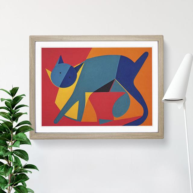 Abstract Cat Vol.1 - Single Picture Frame Print Metro Lane Frame Colour: Oak, Size: 46cm H x 64cm W x 2cm D on Productcaster.