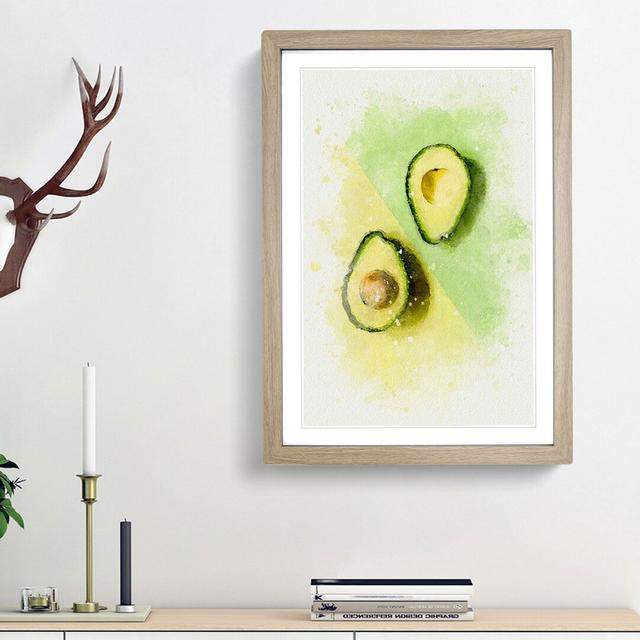 Avocado Split in Abstract - Picture Frame Graphic Art Print East Urban Home Size: 87cm H x 62cm W x 2cm D, Frame Option: Oak Framed on Productcaster.