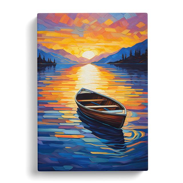 Boat On A Lake Expressionism - No Frame Art Prints Breakwater Bay Size: 76cm H x 50cm W x 3cm D on Productcaster.