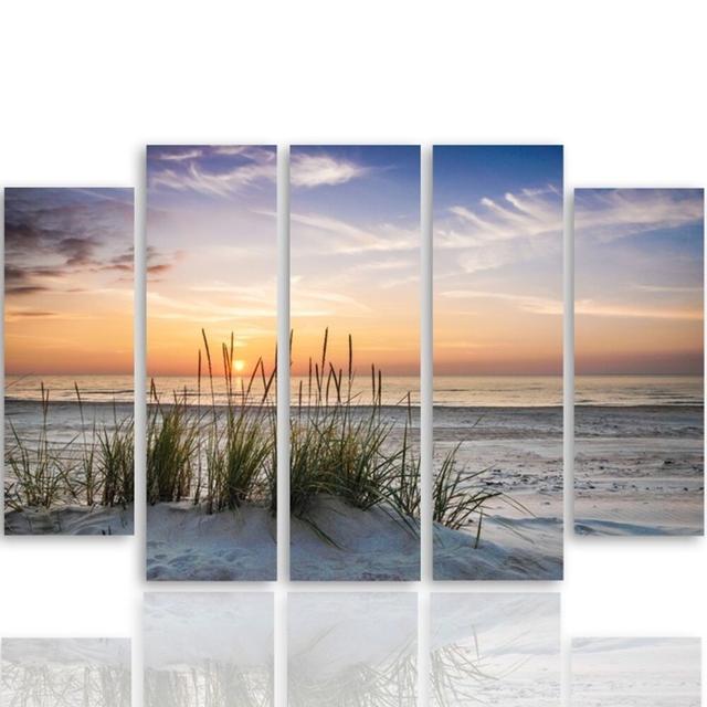 'Gazing Sunset' - 5 Piece Wrapped Canvas Painting Print Set House of Hampton on Productcaster.