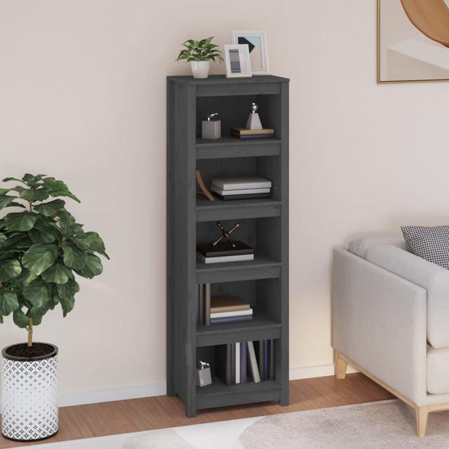 Ophelia & Co. Book Cabinet 50X35x154 Cm Solid Wood Pine Ophelia & Co. Shelf Colour: Grey, Size: 154cm H x 50cm W x 35cm D on Productcaster.