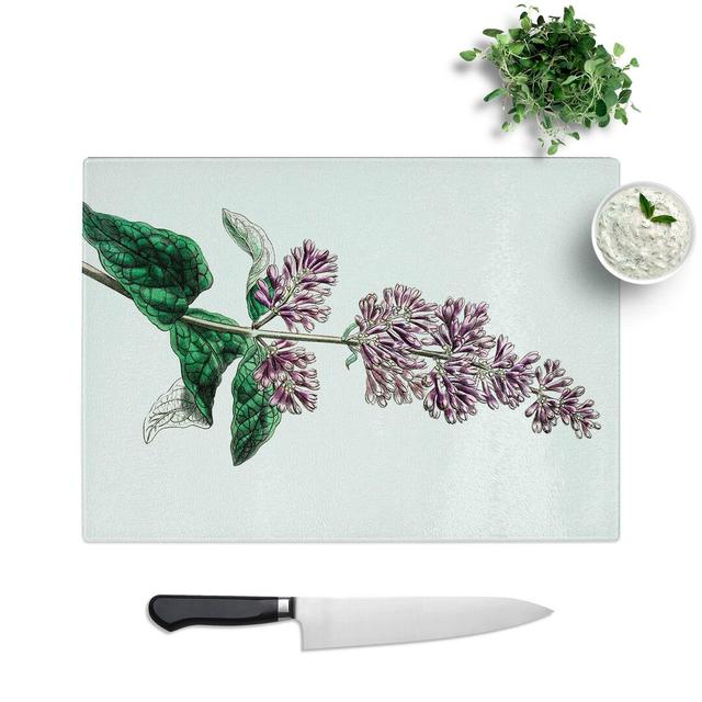 Glass Hungarian Lilac Flowers Chopping Board East Urban Home Size: 28.5 cm W x 20 cm L on Productcaster.