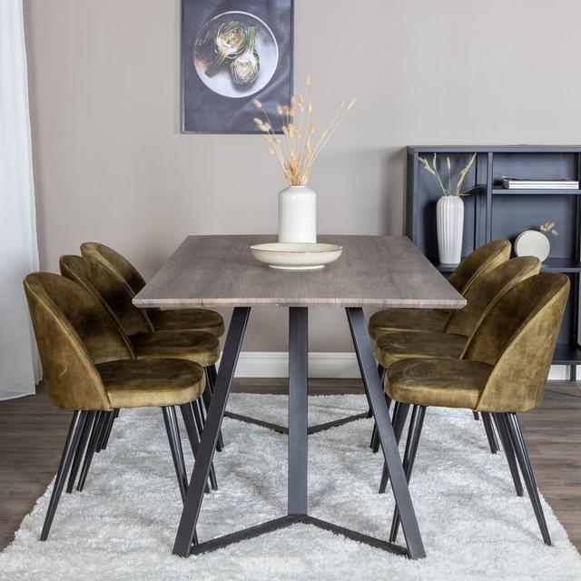 Rowe Dining Set with 6 Chairs George Oliver on Productcaster.