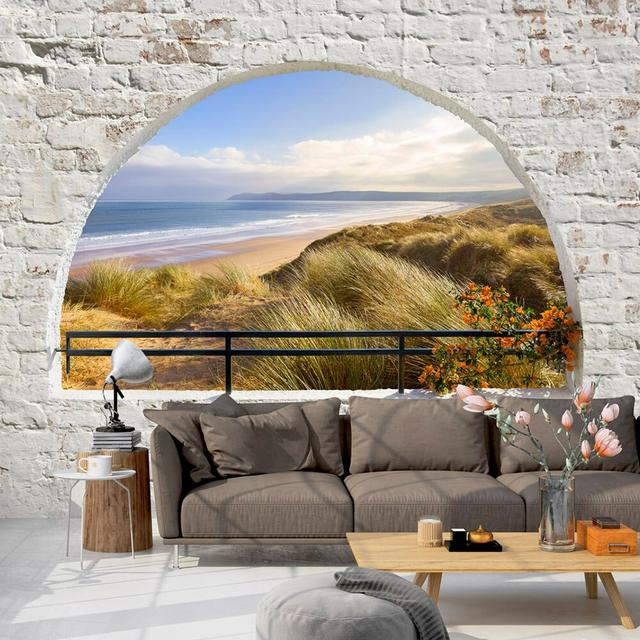 Hidden Beach Semi-Gloss Paste the Wall Mural East Urban Home Size: 350 cm x 245 cm on Productcaster.