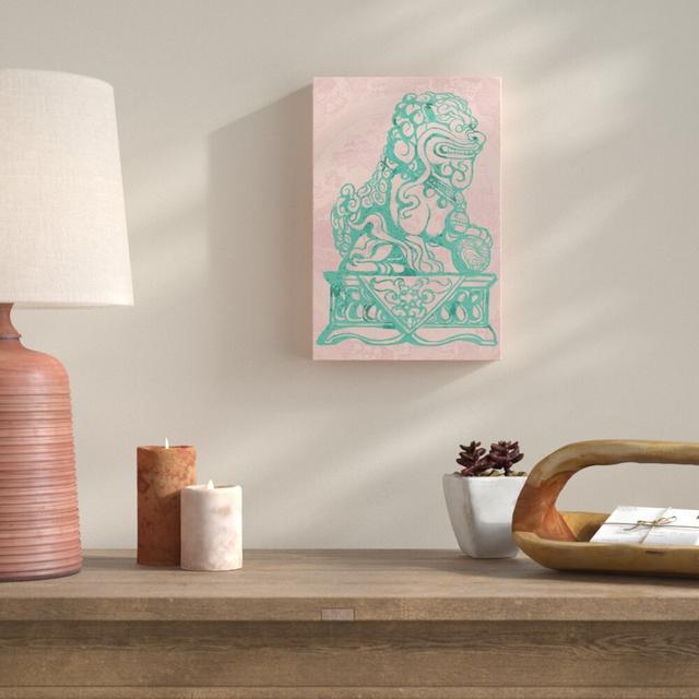 Foo Dog Rose by Julianne Taylor - Unframed Graphic Art Print on Canvas East Urban Home Size: 152.4cm H x 101.6cm W x 5.08cm D on Productcaster.