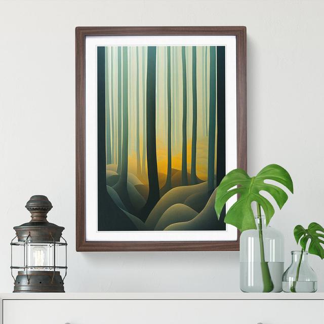 Classic Forest Abstract - Single Picture Frame Painting Alpen Home Size: 34cm H x 25cm W x 2cm D, Frame Colour: Walnut on Productcaster.