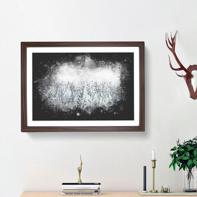 Winter Forest - Picture Frame Graphic Art Print East Urban Home Size: 62cm H x 87cm W x 2cm D, Frame Option: Walnut Framed on Productcaster.