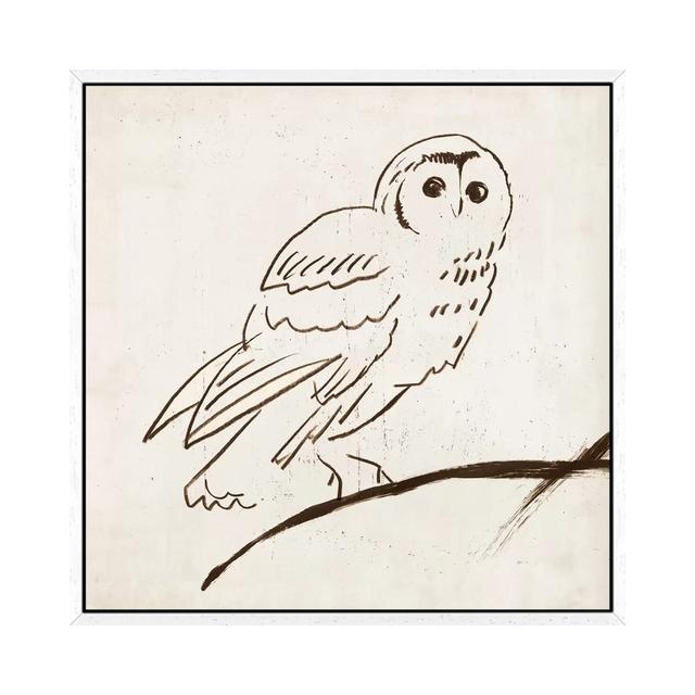 Owl II by Tom Reeves - Gallery-Wrapped Canvas Giclée on Canvas Union Rustic Format: White Framed, Size: 66.04cm H x 66.04cm W x 3.81cm D on Productcaster.