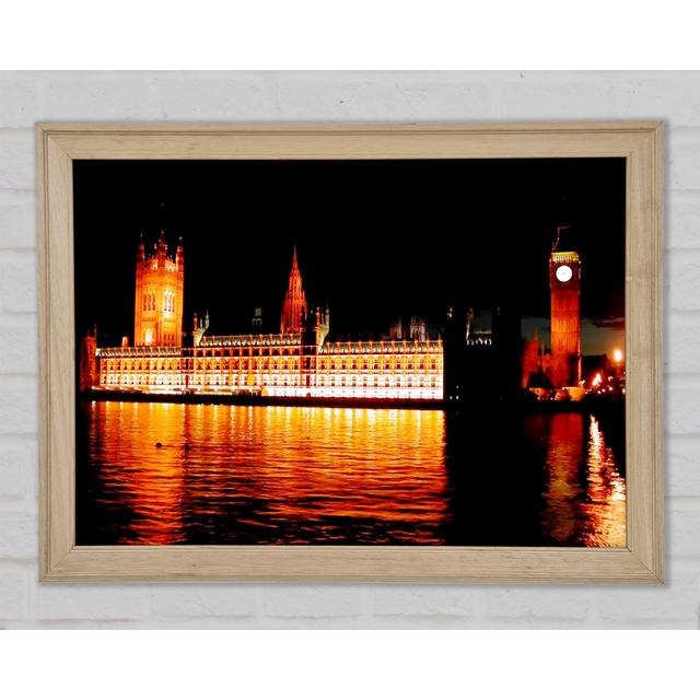 Houses Of Parliament Glow - Print Brayden Studio Size: 29.7cm H x 42cm W x 1.5cm D on Productcaster.