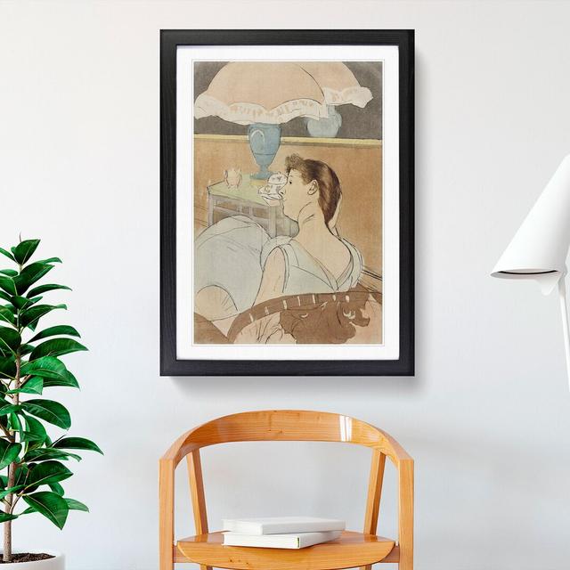 Woman by the Lamp by Mary Cassatt - Picture Frame Painting East Urban Home Frame Option: Black Framed, Size: 65cm H x 48cm W x 2cm D on Productcaster.