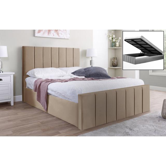 Judsonia Upholstered Storage Bed Brayden Studio Size: UK Small Double - DE 120 x 190 cm, Colour: Beige on Productcaster.