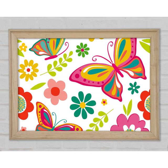 Hippy Butterflies - Single Picture Frame Art Prints August Grove Size: 59.7cm H x 84.1cm W x 1.5cm D on Productcaster.