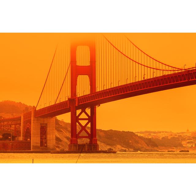 Smoky Fires At Golden Gate Bridge - Wrapped Canvas Print 17 Stories Size: 30cm H x 46cm W on Productcaster.