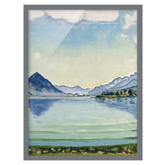 Lake Thun Near Leissigen by Ferdinand Hodler - Picture Frame Painting Union Rustic Size: 70cm H x 50cm W x 2cm D, Frame Option: Grey Framed on Productcaster.