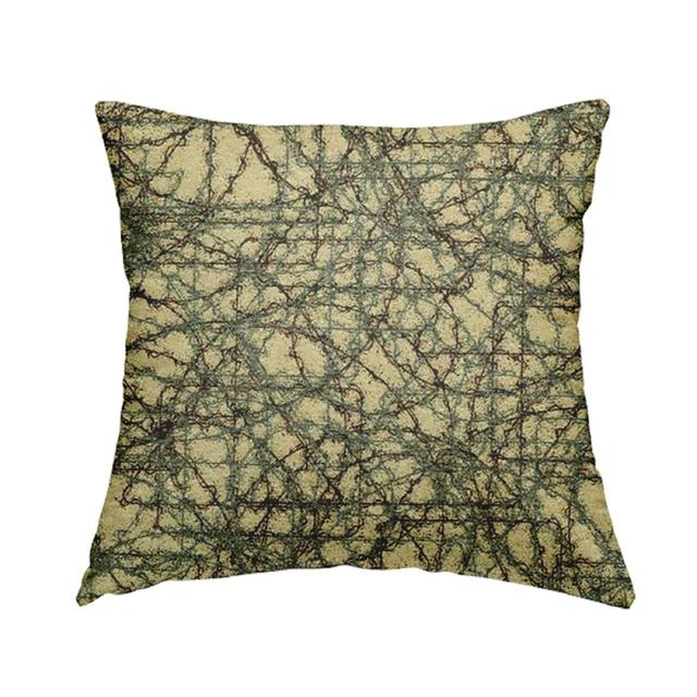 Chenille Fabric Jacquard Tapestry Barbed Wire Green Beige Pattern Cushions Piped Finish Handmade To Order Ivy Bronx Colour: Blue/Beige, Size: 28cm H x on Productcaster.