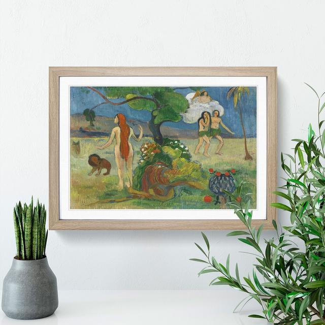 Paradise Lost by Paul Gauguin - Picture Frame Painting East Urban Home Size: 27cm H x 36cm W x 2cm D, Frame Option: Oak Framed on Productcaster.