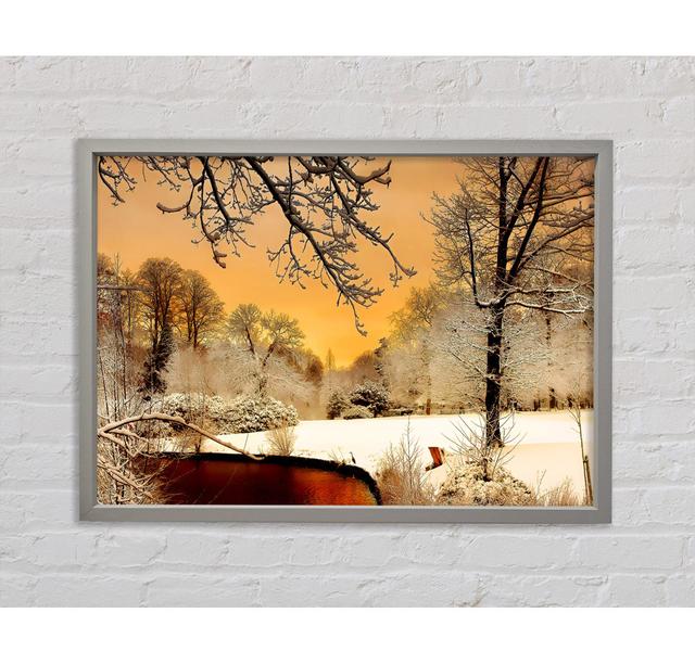 Winter Lake Paradise - Single Picture Frame Art Prints on Canvas Alpen Home Size: 59.7cm H x 84.1cm W x 3.3cm D on Productcaster.