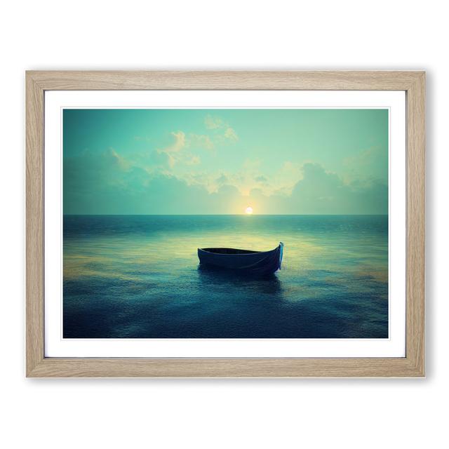 Lone Boat Vol.3 - Picture Frame Graphic Art Breakwater Bay Size: 25cm H x 34cm W, Frame Colour: Grey on Productcaster.