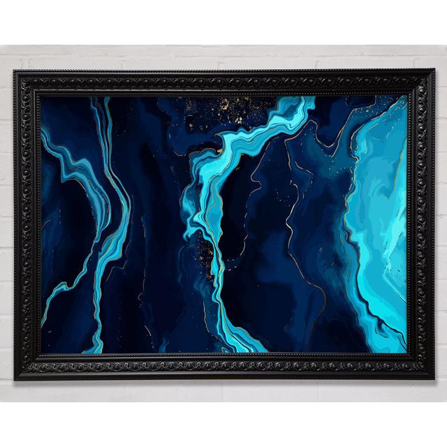 Natural Blues Of Stone Framed Print Ivy Bronx Format: Black Framed Paper, Size: 100cm H x 141.4cm W x 3cm D on Productcaster.