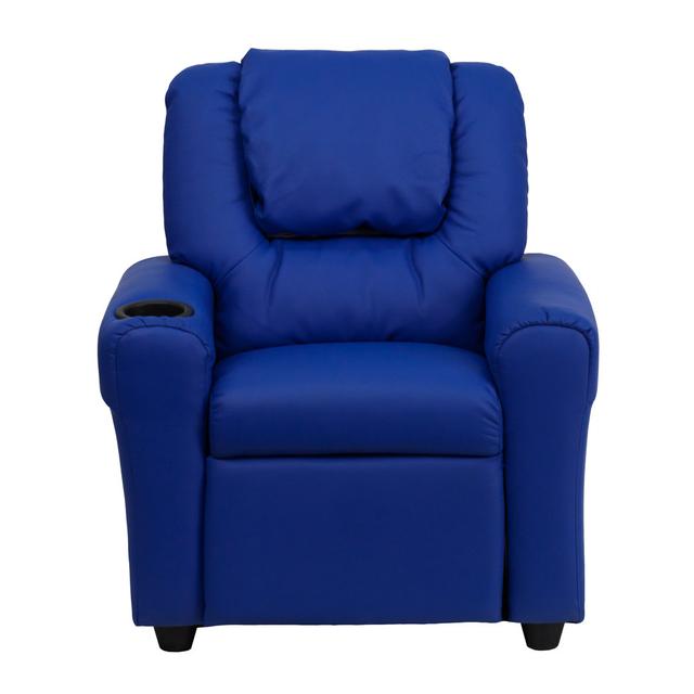 Contemporary Kids Recliner with Cup Holder and Headrest Blue Elephant Colour: Blue on Productcaster.