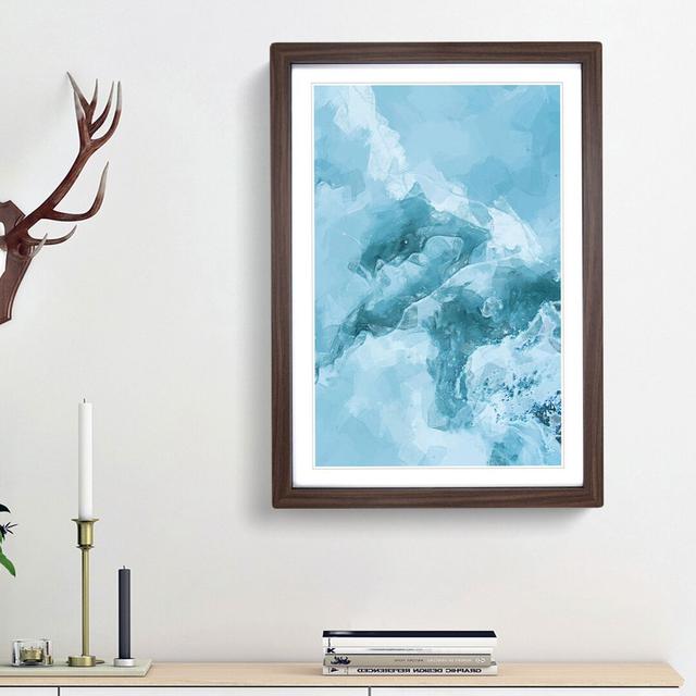 Peaceful Blues in Abstract - Picture Frame Graphic Art Print East Urban Home Size: 87cm H x 62cm W x 2cm D, Frame Option: Walnut Framed on Productcaster.