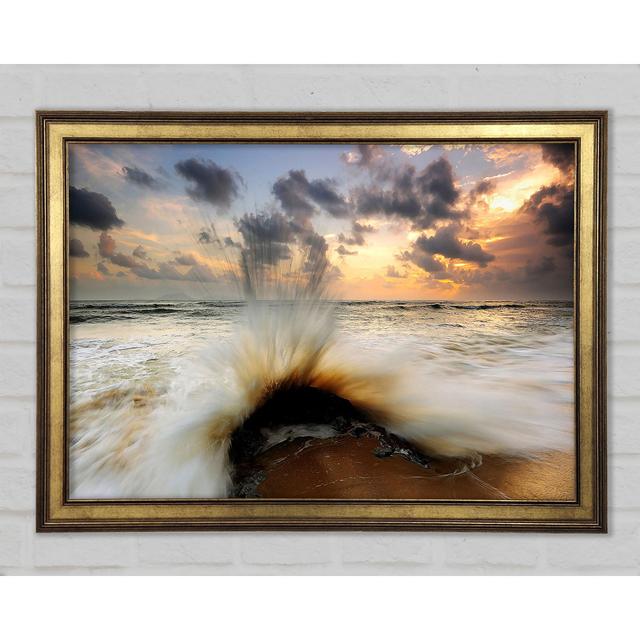 Sea Wave Framed Print Highland Dunes Size: 29.7cm H x 42cm W on Productcaster.