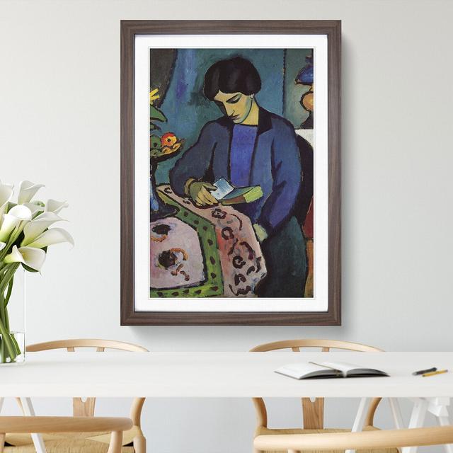 Woman Reading by August Macke - Picture Frame Painting East Urban Home Frame Option: Walnut Framed, Size: 48cm H x 36cm W x 2cm D on Productcaster.