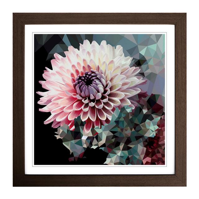 Chrysanthemum Geometric No.1 - Single Picture Frame Art Prints on Wood Marlow Home Co. Frame Colour: Walnut on Productcaster.