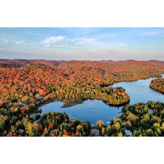 Aerial View of Laurentian's Landscape in Autumn at Sunset, Quebec, Canada House of Hampton Size: 51cm H x 76cm W on Productcaster.