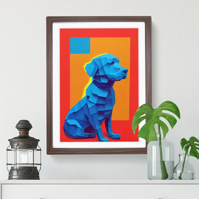 Sitting Dog No.2 - Single Picture Frame Print Latitude Run Size: 34cm H x 25cm W x 2cm D, Frame Colour: Walnut Framed on Productcaster.