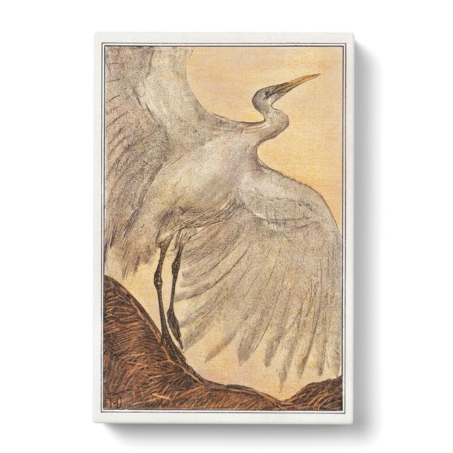 Egret by Theo Van Hoytema - Wrapped Canvas Painting East Urban Home Size: 60cm H x 40cm W x 3cm D on Productcaster.