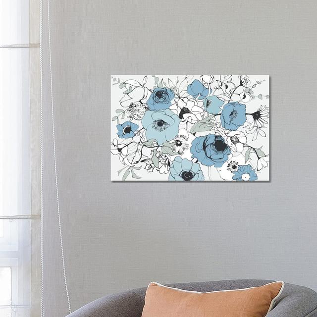 WaterColour Black Lined Poppies MIX by Shirley Novak - Wrapped Canvas Painting ClassicLiving Size: 45.72cm H x 66.04cm W x 3.81cm D on Productcaster.