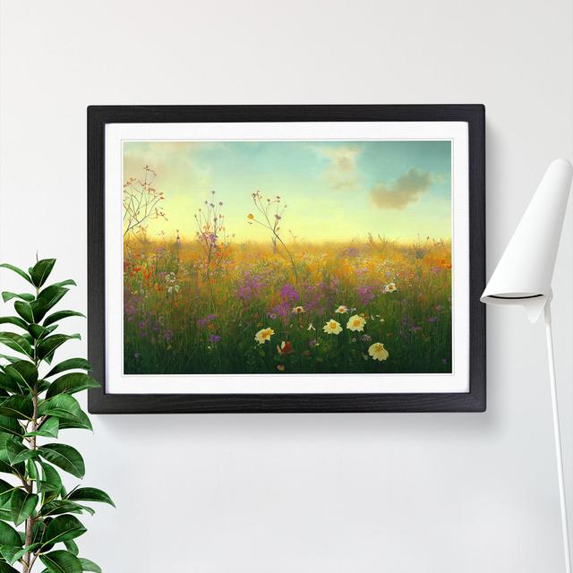 Dreamy Wildflowers Floral - Picture Frame Graphic Art Marlow Home Co. Frame Colour: Black, Size: 46cm H x 64cm W on Productcaster.