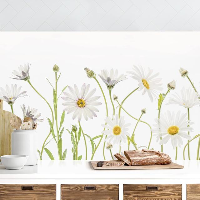 Abnel Light Daisy Mix I 150cm PVC Tile in White/Green/Yellow Ebern Designs on Productcaster.