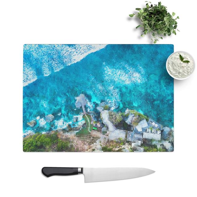 Padang Padang Island in Bali Painting Chopping Board East Urban Home Size: 0.4cm H x 28.5cm W x 39cm L on Productcaster.